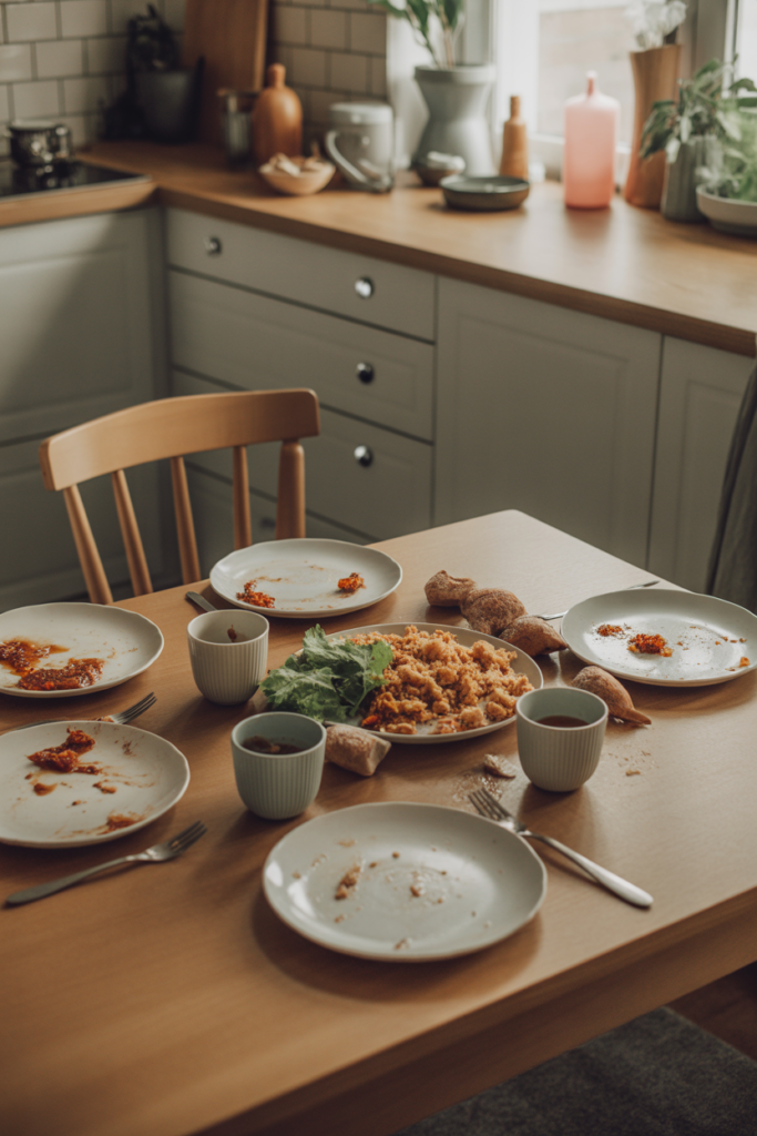 after dinner cleanup routine helps reduce mental load for families